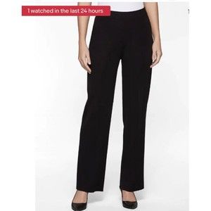 Exclusively Misook Womens Knit Pants Medium Black Elastic Waistband Pullon